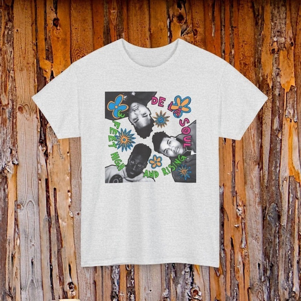 De La Soul 3 Feet High And Rising Classic Hip-Hop  Tee Ash Grey